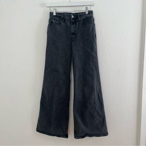Hollister Jeans Womens Size 5R / 27 Wide-Leg High-Rise Baggy Black Cotton Denim